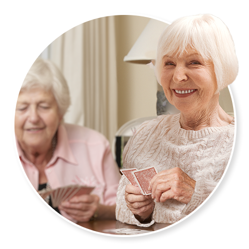 Two women having a quiet, warm conversation
